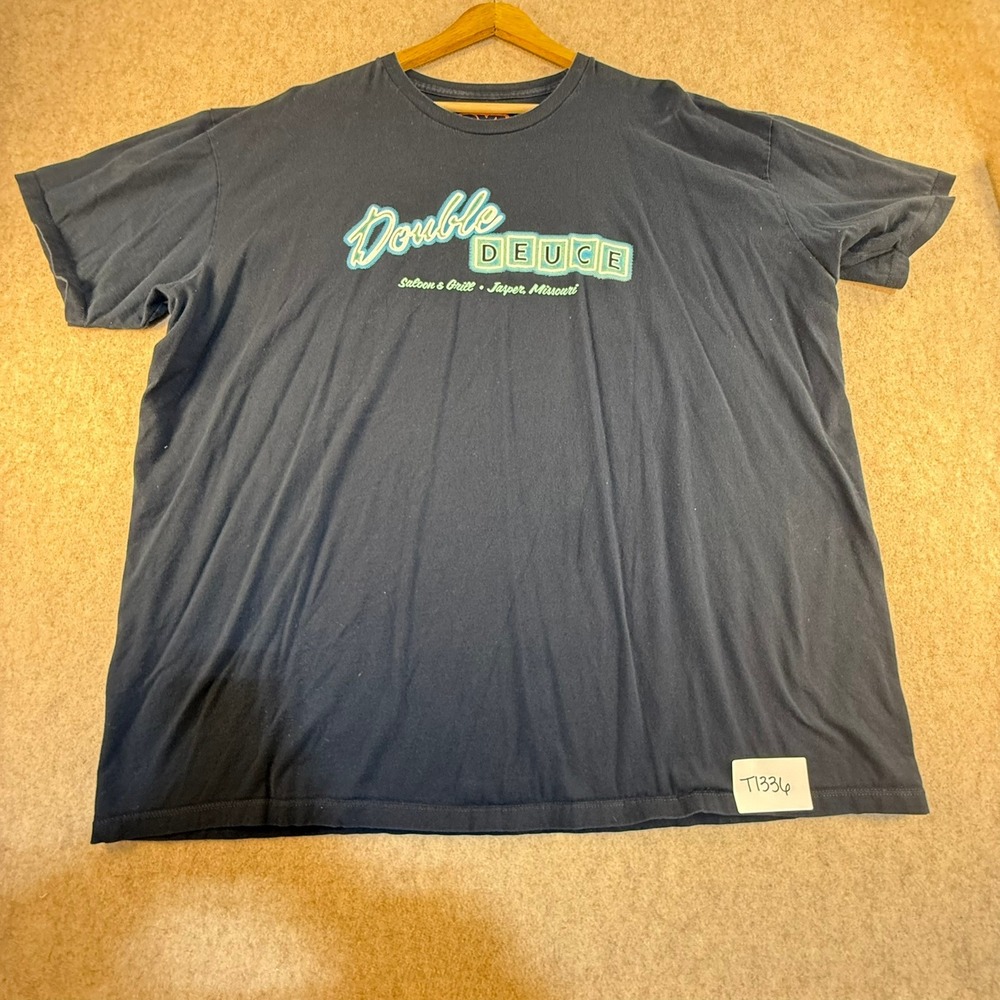 BustedTees Double Deuce Saloon & Grill Road House Movie Shirt Navy Blue Mens 3XL